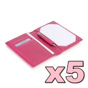 5 x Genuine Fine Leather Credit Card Wallets by ICE London - EGW-6003-PK - Colour: Pink - Includes