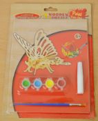 24 x Ackerman Wood n Fun 3D Puzzle and Paint Sets - High Quality Product - Ideal For Resale -