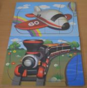 24 x Ackerman Large Wooden Transport Jigsaw Sets - Includes Presentation Point of Sale Box - High