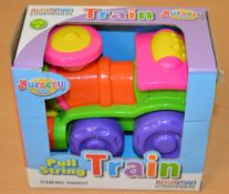 38 x Ackerman Pull String Toy Trains - Nursery Toys - Brand New Stock - Ideal For Resale - CL014 -