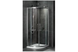 1 x Aqua Lotus 900mm Single Door Quad Shower Enclosure - Polished Chrome Finish - Chrome on Brass