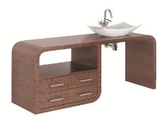 1 x Vogue ARC Bathroom Vanity Unit - WALNUT - Series 1 Type C 1600mm - Manufactured to the Highest