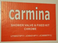 1 x Carmina Shower Valve Kit - Contains Chrome Shower Head, Fixed Arm and Manual Control - Brass
