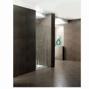 1 x Sulis 800mm Pivot Shower Door - 6mm Clear Glass - T Bar Handles - Size: 800mm Width x 1850mm