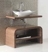1 x Vogue ARC Bathroom Vanity Unit - WALNUT - Series 1 Type D 900mm - Manufactured to the Highest
