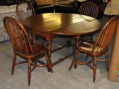 1 x 'Burlington' Traditional Solid Wood Drop Leaf Table – Comes with 4 Matching Chairs - RRP £1000