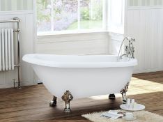 1 x Winchester Luxury Freestanding Roll Top Slipper Bath with Chrome Ball & Claw Feet - Stunning
