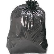 200 x Black Medium Duty Refuse Sacks - Black Bags - Size 18 x 29 x 39 Inch - Brand New Box of