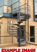 1 x Reclaimed External 17 Step Steel Spiral Stair Case - See Listing For Dimensions - CL057 -