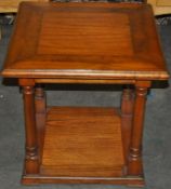 1 x Cambridge Lamp Table With Shelf – Presented in Dark Teak – Ex Display - Dimensions :