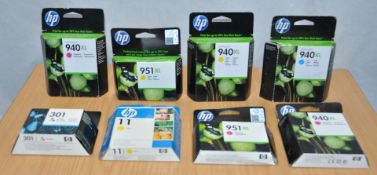 8 x Genuine HP Printer Ink Cartridges - 940XL, 951XL and More - Unused Stock - Some Dated 2014 and
