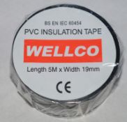 60 x Rolls of Wellco PVC Insulation Tape - Length 5 Meters x Width 19mm - Brand New Stock -