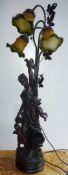 1 x Ornate Cherub Table Lamp - Bronze Effect Finish - 240v - Beautifully Crafted - Approx 41cm