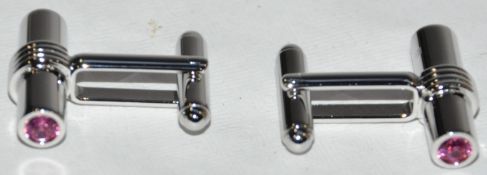 10 x Pairs of Genuine  T-Bar CUFFLINKS by Ice London - Silver Plated With Swarovski Crystals – Model