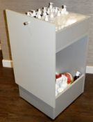 5 x Under The Counter Storage Cupboards On Castors – Colour Silver – Ref BEA33 – Pre-owned In Good