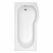 1 x Righ Hand P Shape Acrylic Bath With Curved Shower Screen - Brand New Stock - CL022 - Location