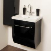 1 x Dovcor Moreno 500 Wall Hung Unit (1 drawer, soft close) – Water Resistant - Colour: BLACK / High