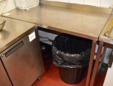 1 x Stainless Steel Commercial Counter Table Unit - H60 x W130 x D87 cms - Ref GD210 - CL105 -