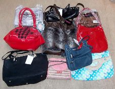 10 x Assorted Branded & Designer Handbags – Includes Zandra Rhodes, Red Or Dead & Ted Baker –