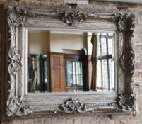 1 x Beautiful Ornate Rectanular Bevelled Wall Mirror - Size: 114 x 190 cms - Beading and Delicate