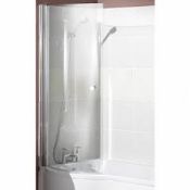1 x Righ Hand P Shape Acrylic Bath With Curved Shower Screen - Includes Bath Feet - Brand New
