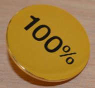 150 x Gold Pin Badges - 100% - In Sealed Packets - 2 cms Diameter - Ideal For School / 100%