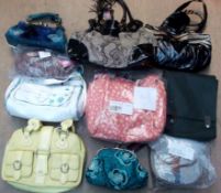10 x Assorted Branded & Designer Handbags – Includes Red Or Dead, Zandra Rhodes & Paris Hilton –