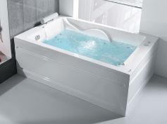 1 x Coral Designer Square Inset Luxury Large Double 2 Seater Bath - 1800mm - Vogue Bathrooms - His
