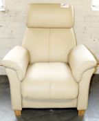 3-Piece Ralaxateese Beige Leather Recliner Set - Includes 1 x 3-Seater, 1 x 2-Seater &1 x Chair -