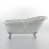 1 x Luxury Freestanding Roll Top Slipper Bath with Chrome Ball & Claw Feet - Stunning Regal Style