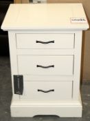 1 x Bentley 3-Drawer Bedside Cabinet – 2 Ft Tall - Ex Display Stock In Very Good Condition –