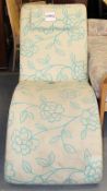 1 x Fabric Covered Lounger – Upholstered In Beige, With A Floral Outlined In A Vibrant