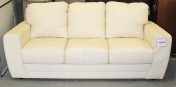 1 x 3-Seater Beige Sofa - Ref CH067 – Ex Display Stock In Good Condition –  Current Showroom Closure