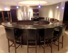 1 x Bespoke American Walnut Curved Kitchen With Miele & Liebherr Appliances - Solid Walnut