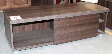 1 x TV Unit With Sliding Door - In A Dark Walnut Effect Finish –  Ref CH032 - Modern Design – Ex
