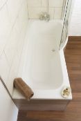 1 x Dovcor Oena 1700 x 850 Single Acrylic Shower Bath (Left Hand Model) - Includes Screen –