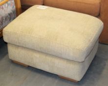 1 x “Cavendish” Square Footstool, In A Beige Chenille Fabric -  Ref CH057 – Ex Display Stock In Good