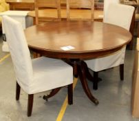 1 x Mahogany 3ft Round Extending Table + 2 Chairs  – Ref CH027 – Ex Display Stock In Very Good