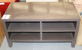 1 x TV Unit With 4 x Compartments & Light Toned Wood Grain Effect Finish - Ref CH043 – Ex Display