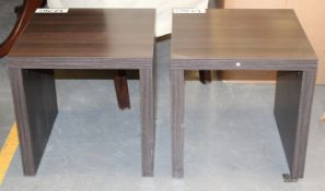 Pair Of Lamp Tables  – Dark Walnut Effect Finish – Ref CH029 – Modern Design – Pre-built, Ex Display