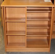 1 x Beech DVD / CD Storage Unit With Front Sliding Shelves – Ref CH018 – Ex Display Stock In Very