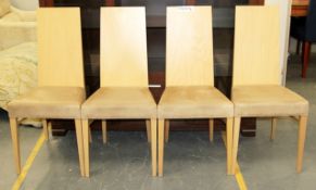 4 x Beech Chair With Suede Covered Seats – Ref CH014 - Ex Display Stock In Very Good Condition  –