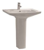 1 x Vogue Bathrooms CAPRICE Single Tap Hole SINK BASIN With Full Pedestal - Vogue Bathrooms -