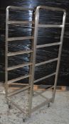 1 x Stainless Steel 6 Tier Mobile Shelving to Store Removable Wire Racks and Trays - Features