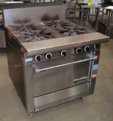 1 x Garland Commercial Range Cooker - Four Gas Burners - On Castors - Suitable For Professional