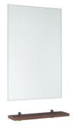 1 x Vogue Juno 500mm Wall Hung Walnut Bathroom Vanity Unit With Heavy Resin Composite Sink Basin -
