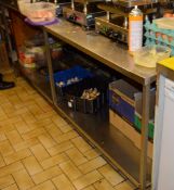 1 x Vogue Stainless Steel Commercial Kitchen Prep Bench - H85 x W228 x D62 cms - - CL078 - Location:
