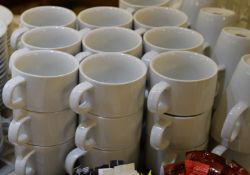 248 x Various Pieces of Crockery Including Teacups, Coffee Cups, Mugs, Latte Glasses, Saucers and