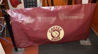 2 x Coffee Shop Banners With Heavy Duty Posts - With Shop Logo - CL078 - Location: Poulton Le Fylde,