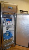 1 x Polar Single Door Stainless Steel  Upright Freezer - Model G593 -  Lockable Self Closing